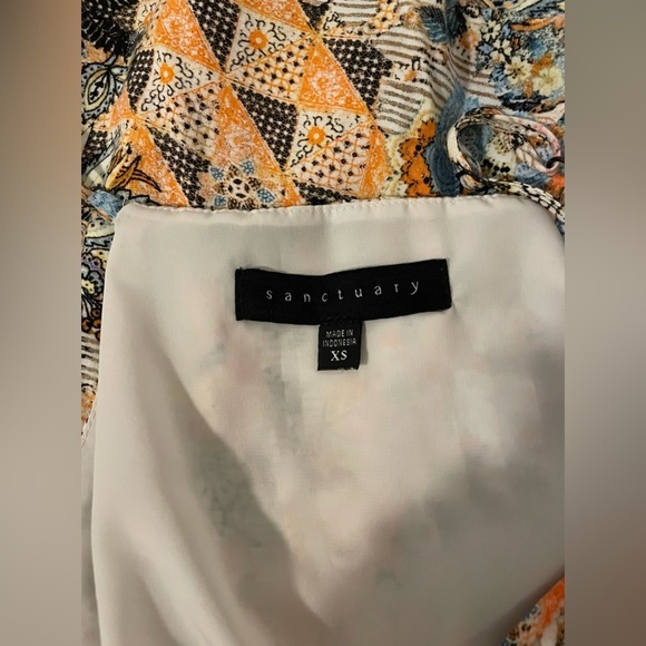 Sanctuary Revolve Orange and Blue Patterned Layered Strappy Tank Size XS - Picture 4 of 6